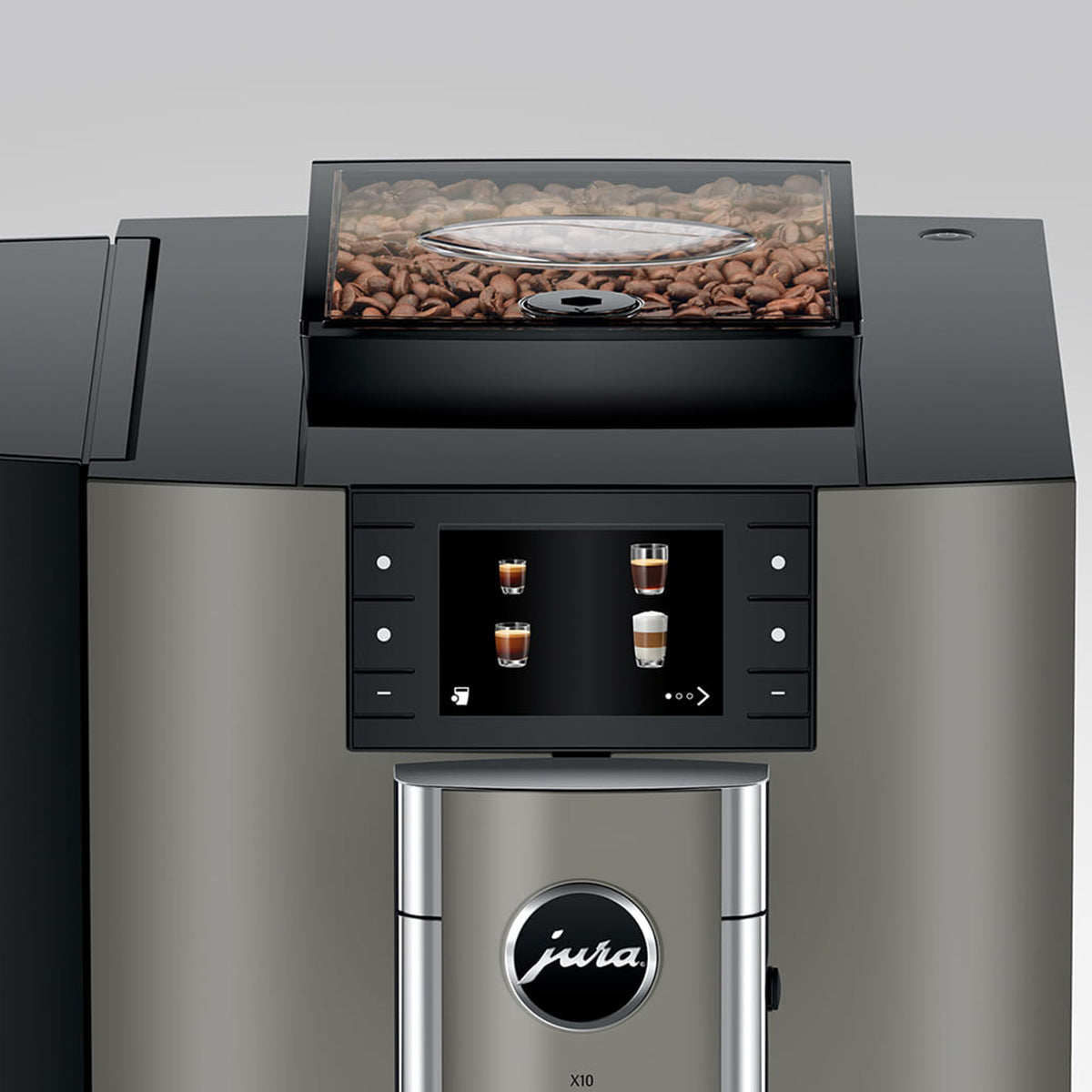 Jura X10 Dark Inox Professional Coffee Machine + Jura Cool Control 1L Fridge